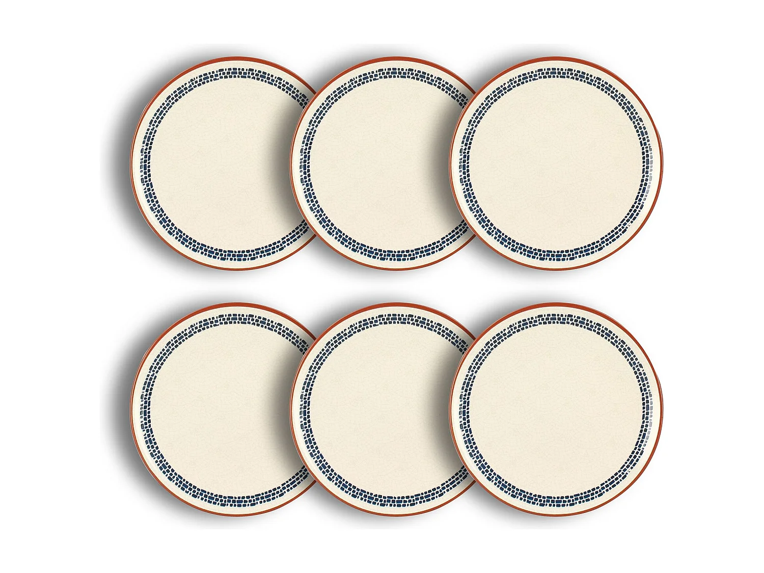 Novastyl - Lot 6 Assiettes A Dessert Amatxi 20cm En Faience Blanc