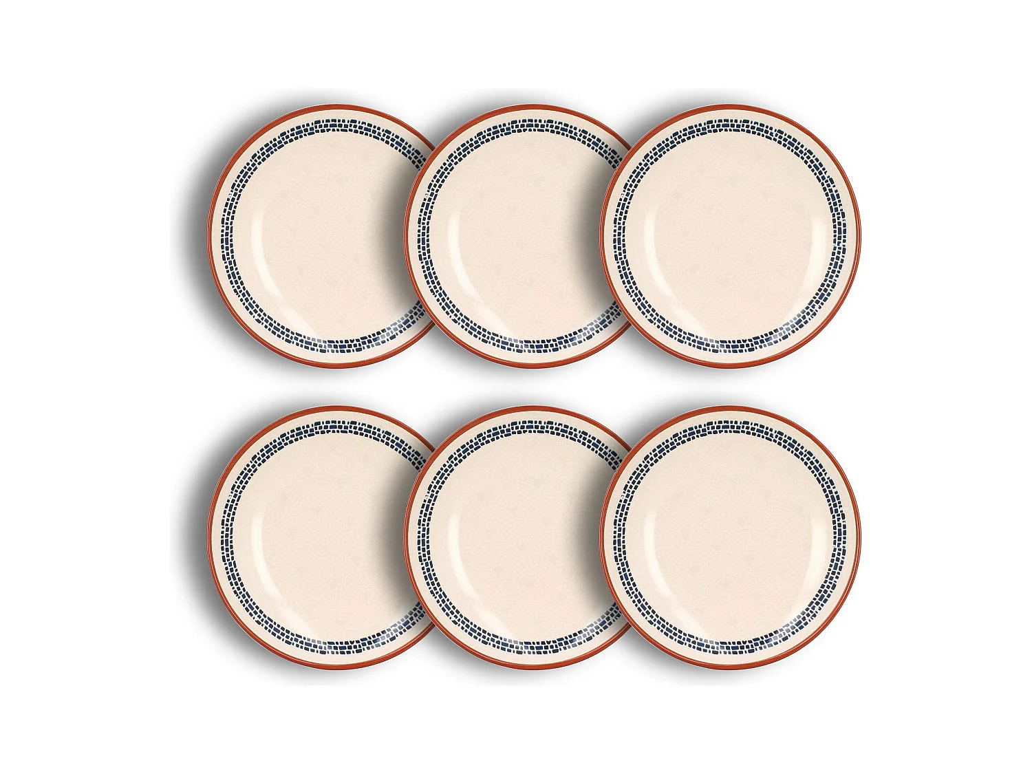 Novastyl - Lot 6 Assiettes Creuses Amatxi 21cm En Faience Blanc