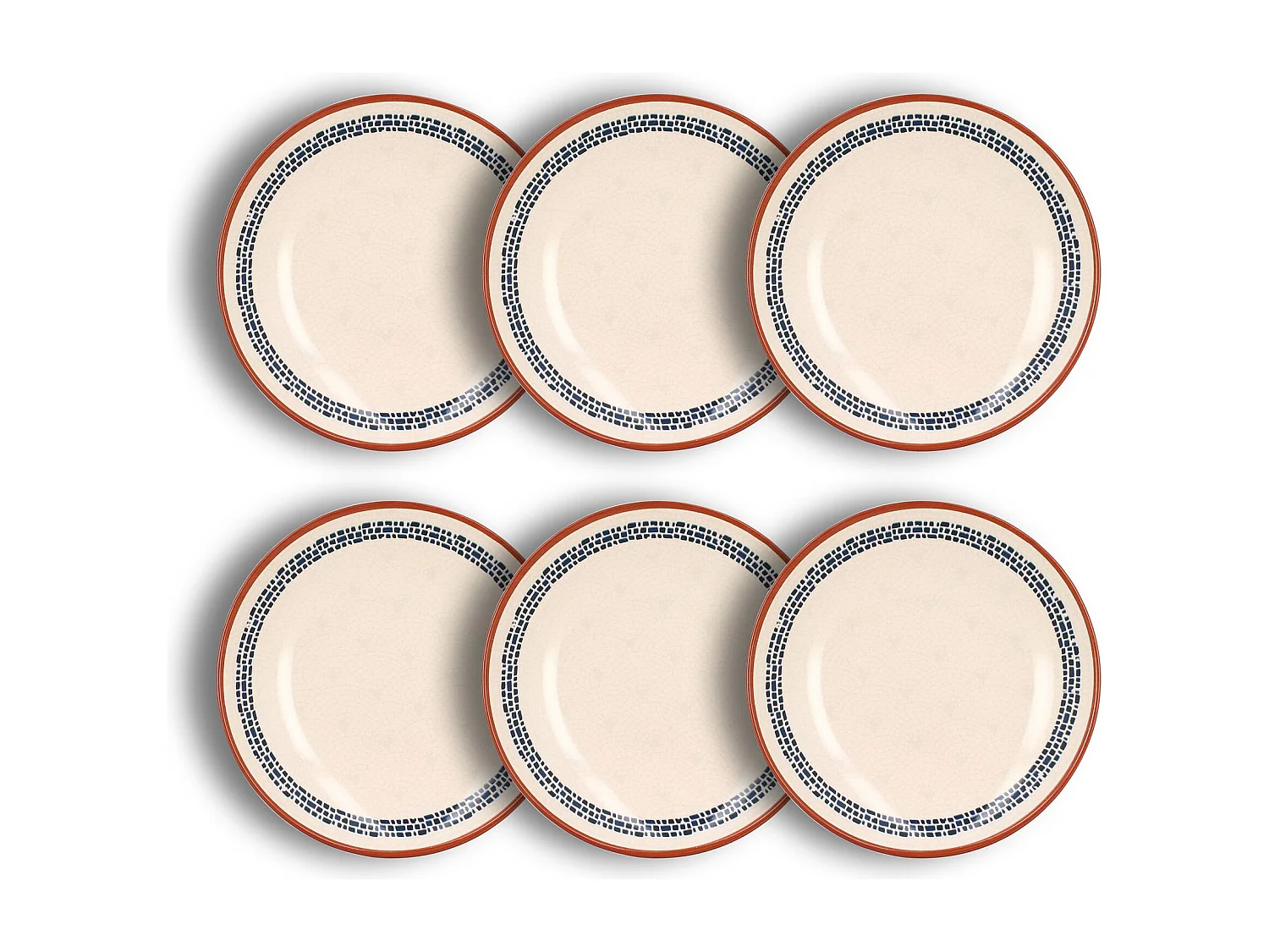 Novastyl - Lot 6 Assiettes Creuses Amatxi 21cm En Faience Blanc