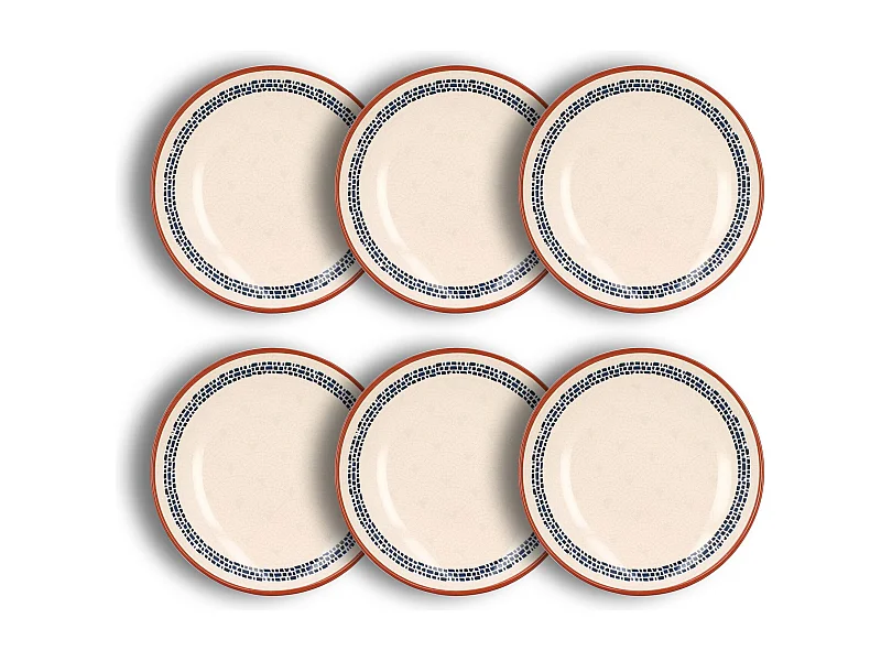 Novastyl - Lot 6 Assiettes Creuses Amatxi 21cm En Faience Blanc