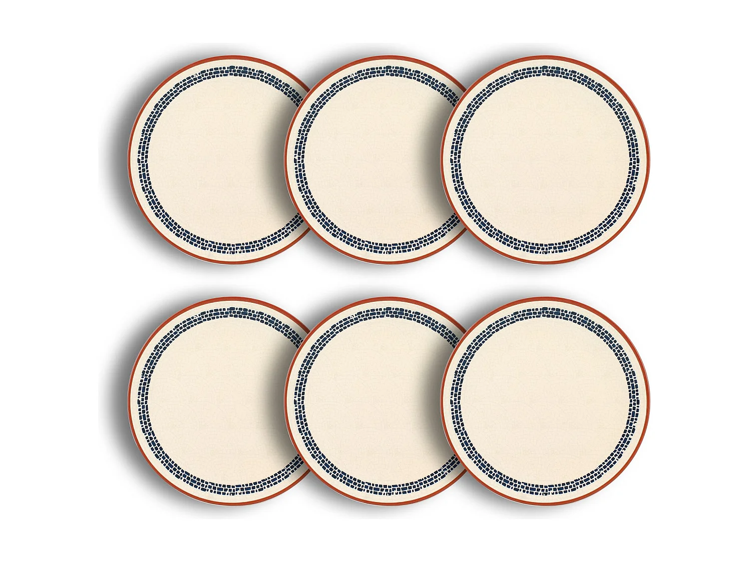 Novastyl - Lot 6 Assiettes Plates Amatxi 25cm En Faience Blanc