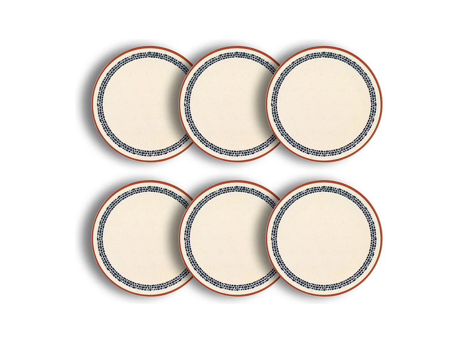Novastyl - Lot 6 Assiettes Plates Amatxi 25cm En Faience Blanc