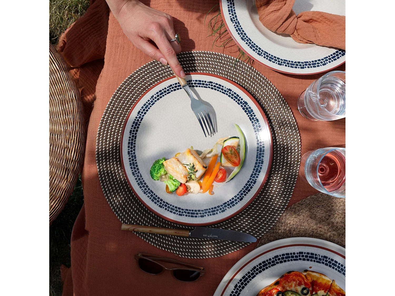 Novastyl - Lot 6 Assiettes Plates Amatxi 25cm En Faience Blanc