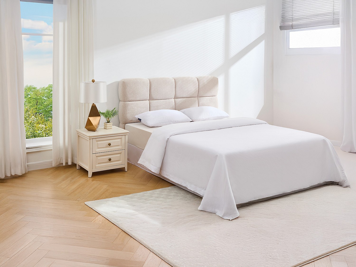 Vente-unique Kopfteil 160 Cm - Strukturstoff - Beige - Damado Von Pascal Morabito