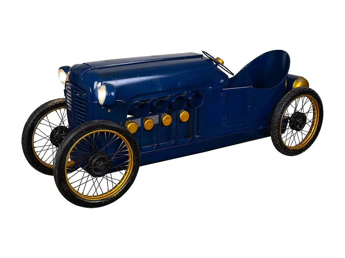 Voiture bar porte-bouteilles en métal bleu 240x75x90