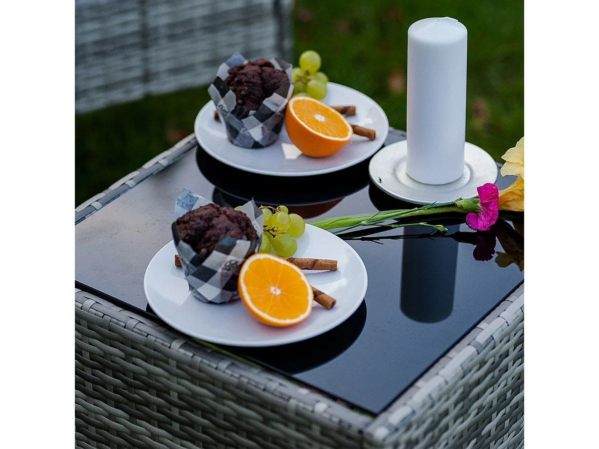 Set di mobili da giardino a 2 posti grigio Monaco