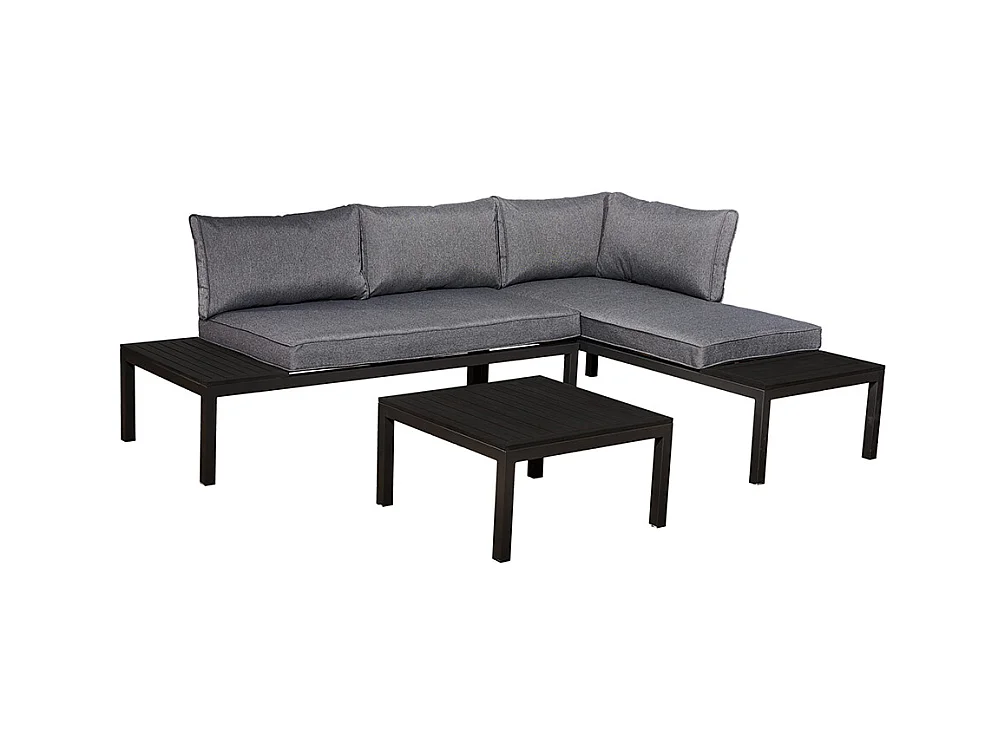4-zits tuinmeubelset Corfou Grijs en Zwart