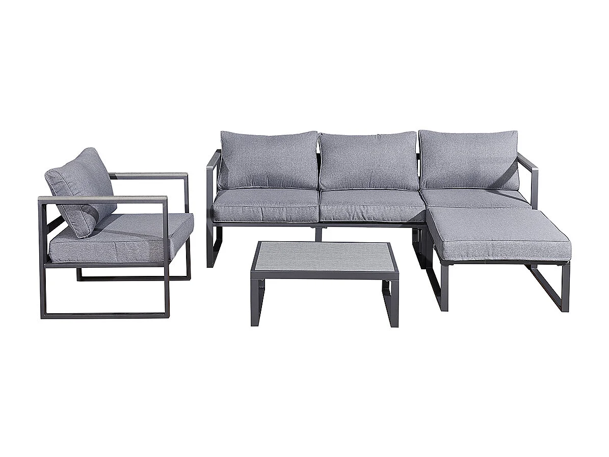 Salon de jardin 4 personnes Sevilla Gris