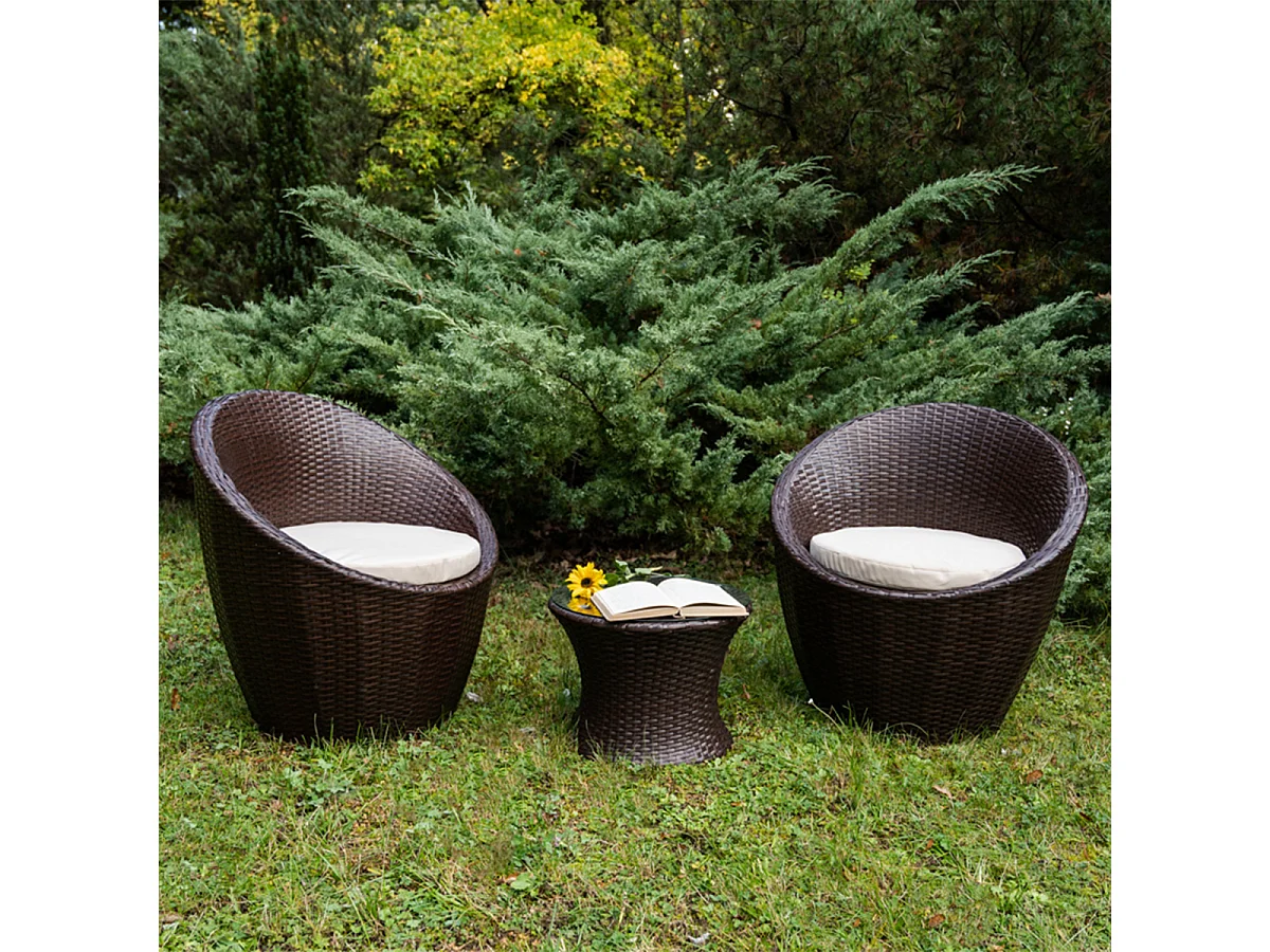 Set di mobili da giardino a 2 posti Los Angeles Marrone scuro