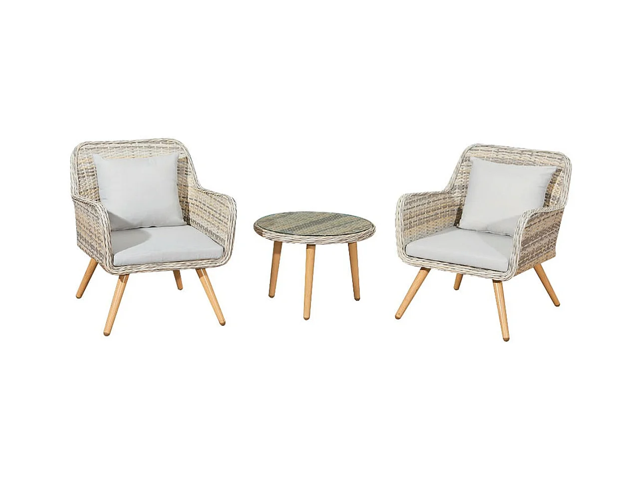 Salon de jardin 2 personnes Sydney Gris Beige