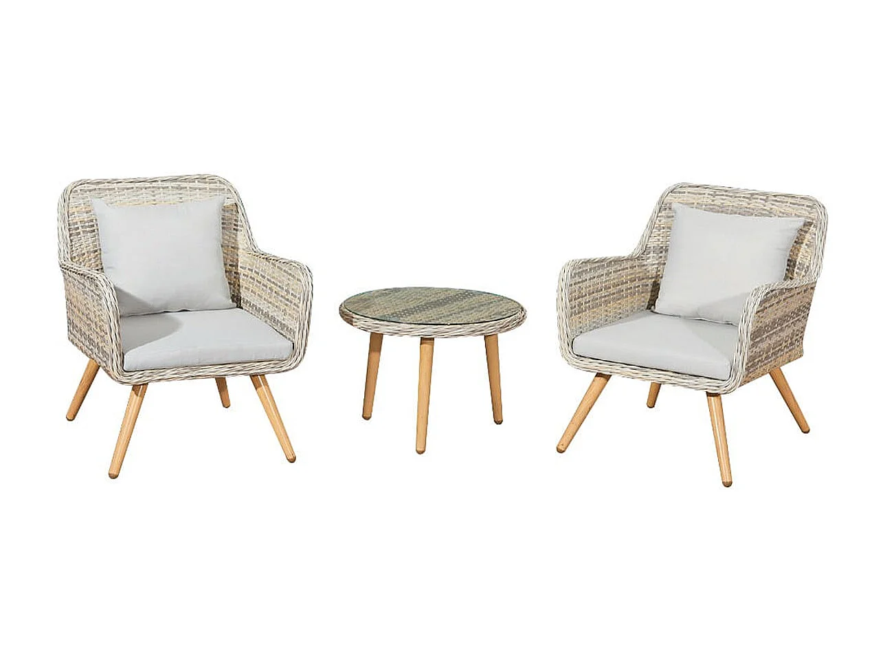 Set de terraza 2 plazas Sydney Gris Beige