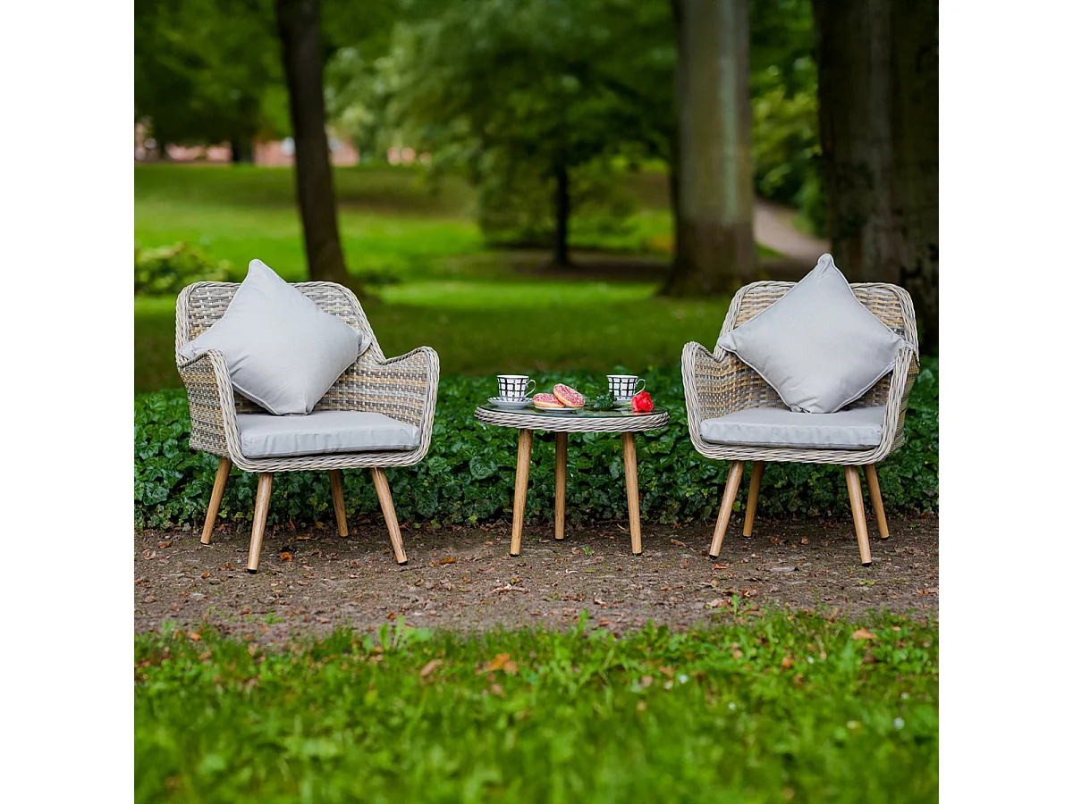 Set de terraza 2 plazas Sydney Gris Beige