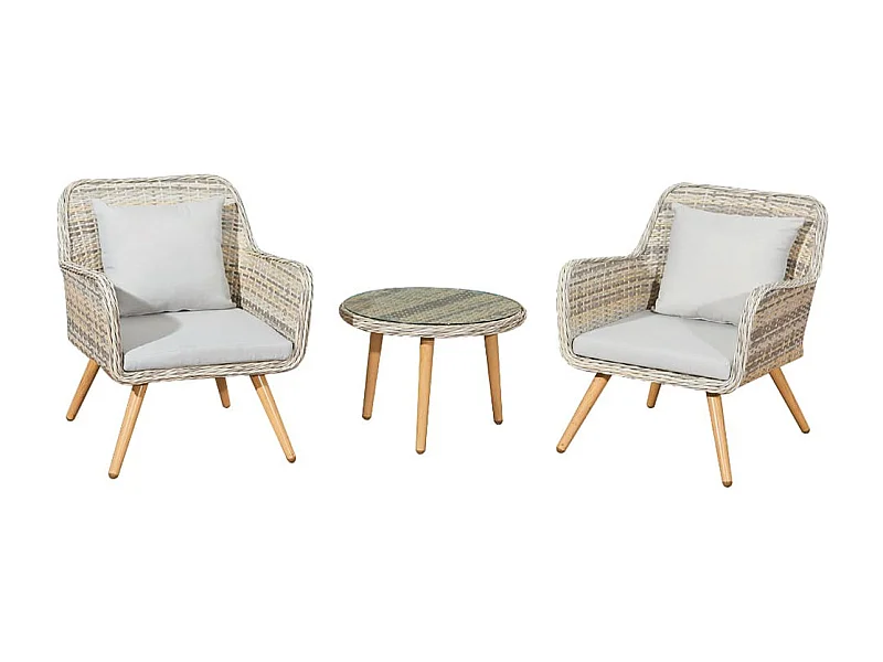 Set de terraza 2 plazas Sydney Gris Beige