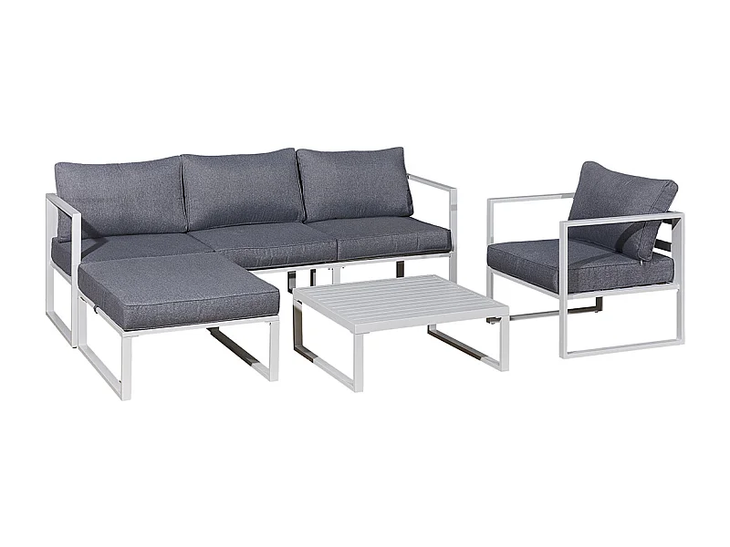 Salon de jardin 4 personnes Sevilla Blanc