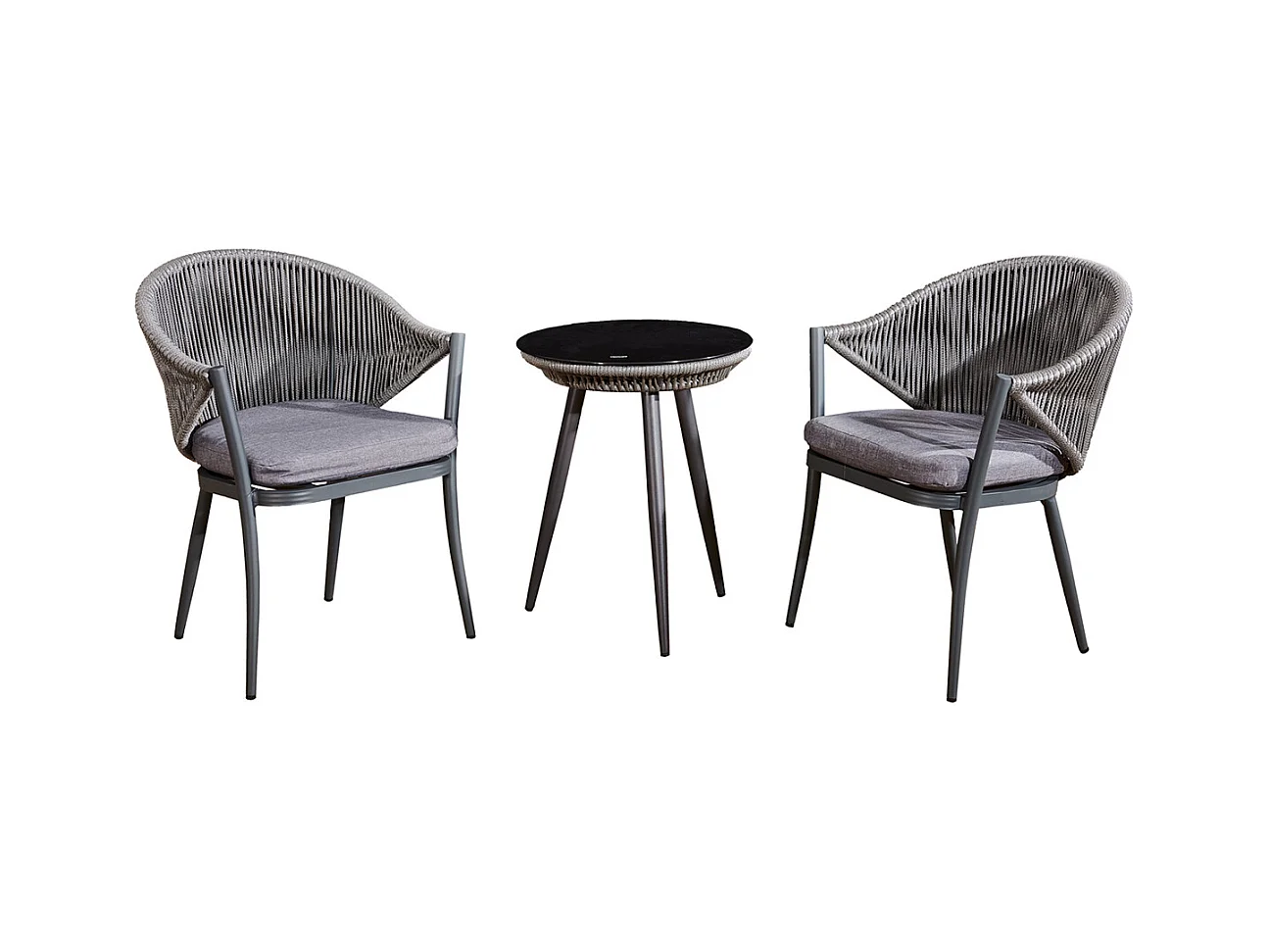 Salon de jardin 2 personnes Palerme Gris foncé