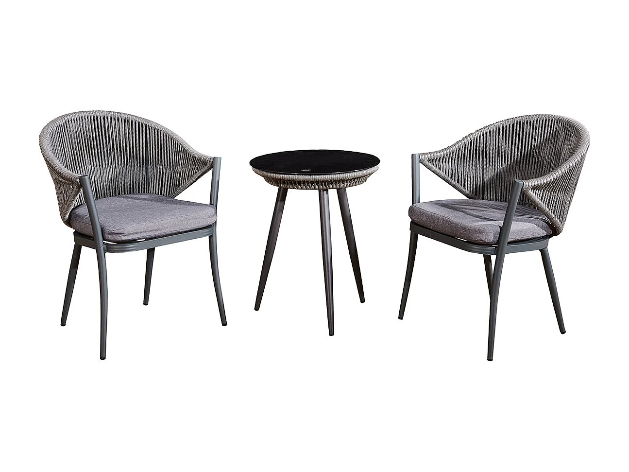 Set di mobili da giardino a 2 posti Palermo Grigio scuro