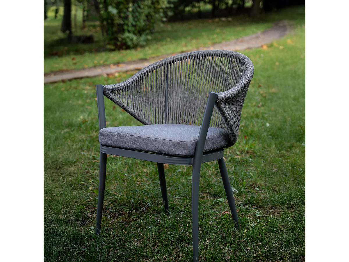Set di mobili da giardino a 2 posti Palermo Grigio scuro