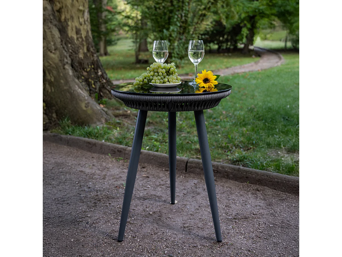 Set di mobili da giardino a 2 posti Palermo Grigio scuro