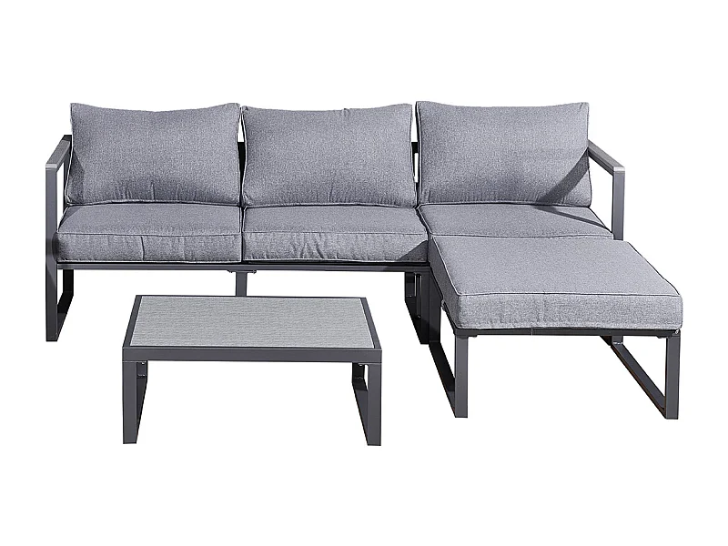 Conjunto de mobiliário de jardim de 3 lugares Sevilha Cinzento