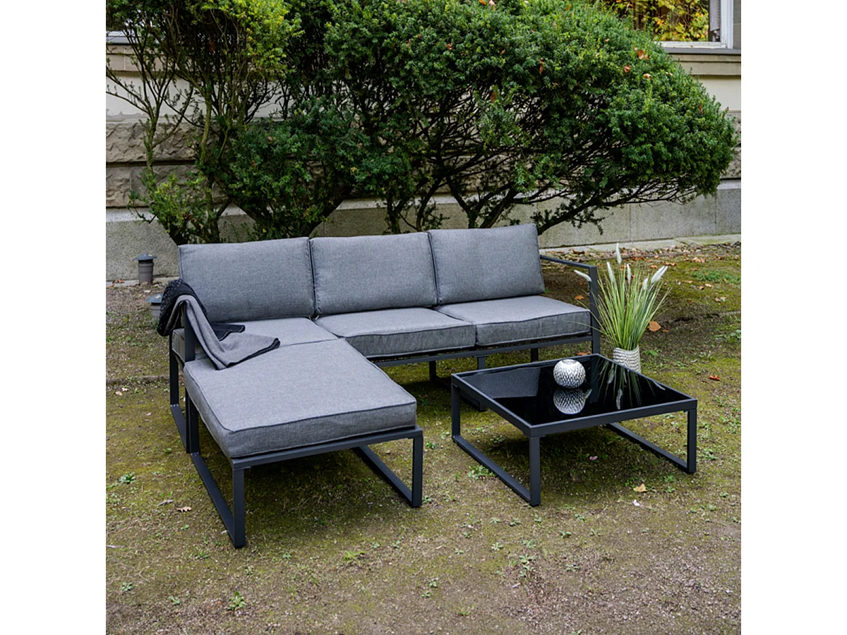 Set di mobili da giardino a 3 posti Sevilla Grigio