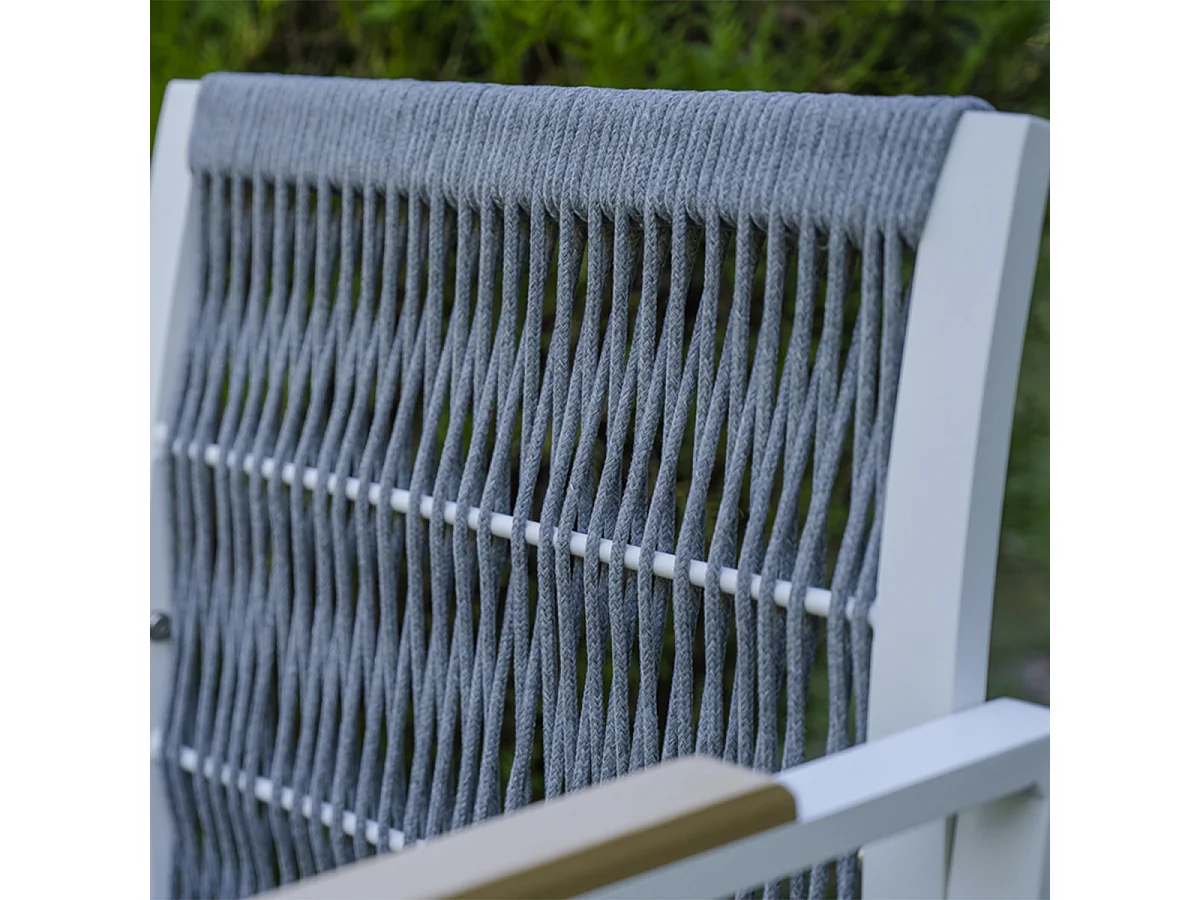 Set di mobili da giardino Ibiza 4 posti Grigio e Bianco