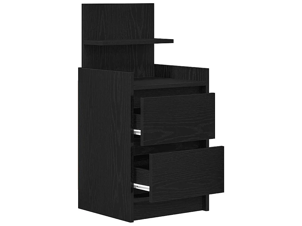 Comodini con 2 Cassetti 2 pz Rovere Nero 38x34x80 cm