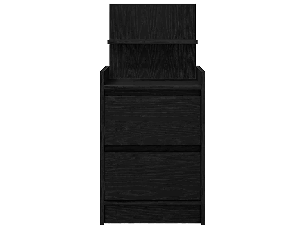 Comodini con 2 Cassetti 2 pz Rovere Nero 38x34x80 cm