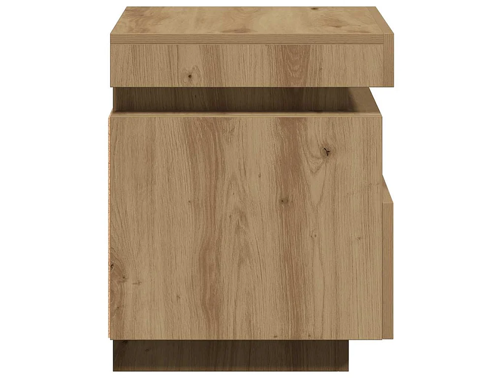 Mesa de cabeceira c/ LEDs 40x39x48,5 cm carvalho artisiano