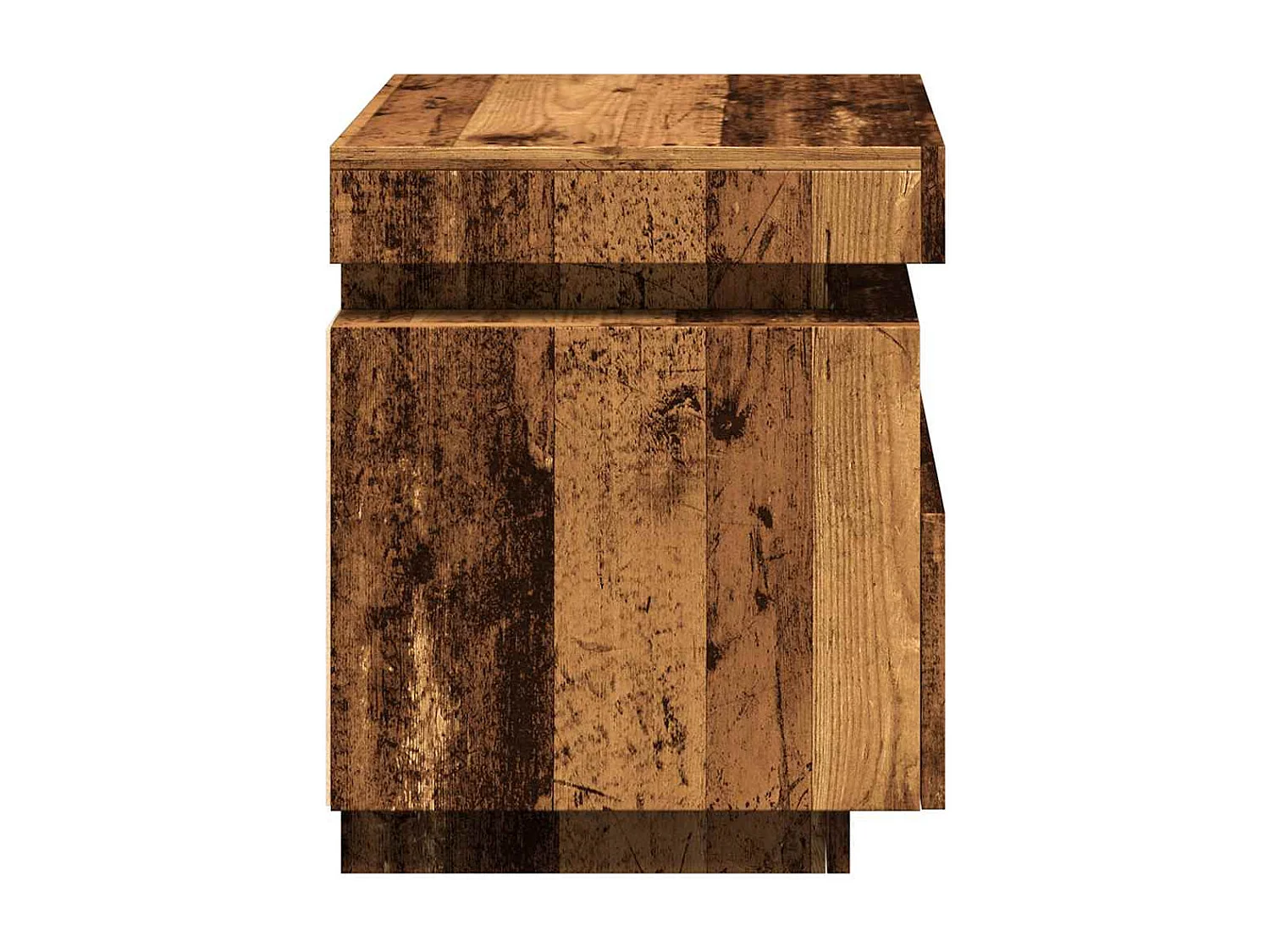 Armoires de chevet et lumières LED 2pcs vieux bois 40x39x48,5cm