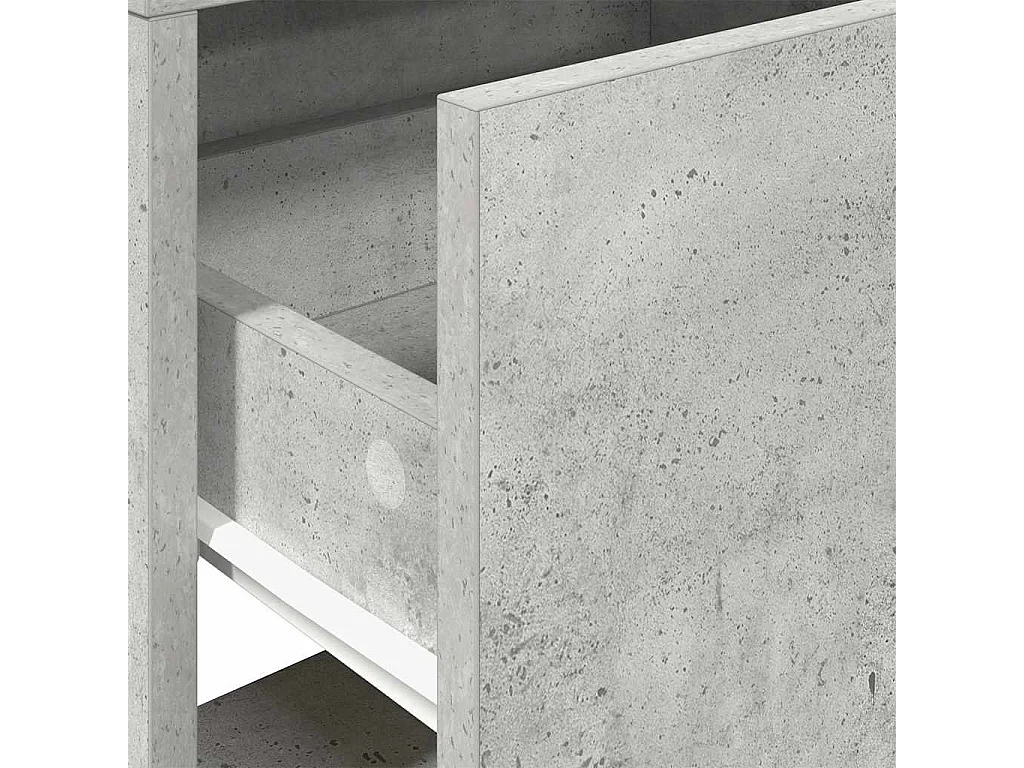 Tables de chevet avec tiroir 2 pcs gris béton 51x31x47 cm