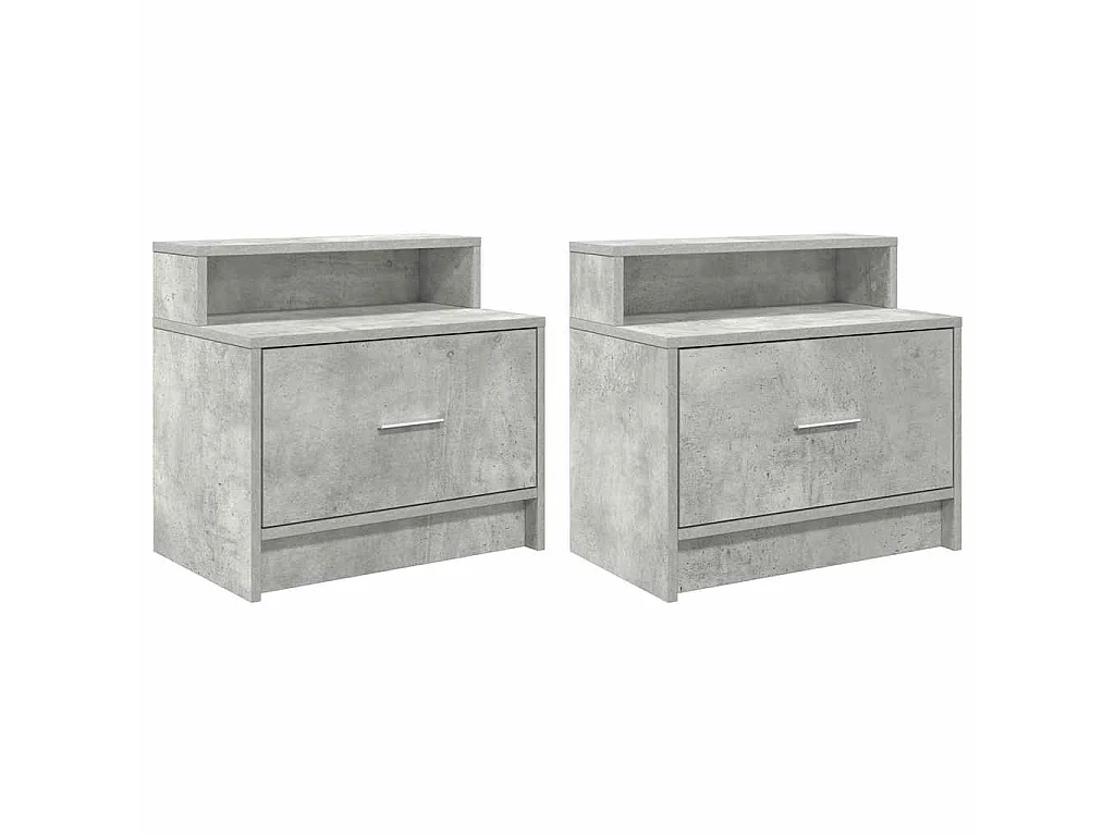 Nachtkastjes 2 st met lade 51x31x47 cm betongrijs