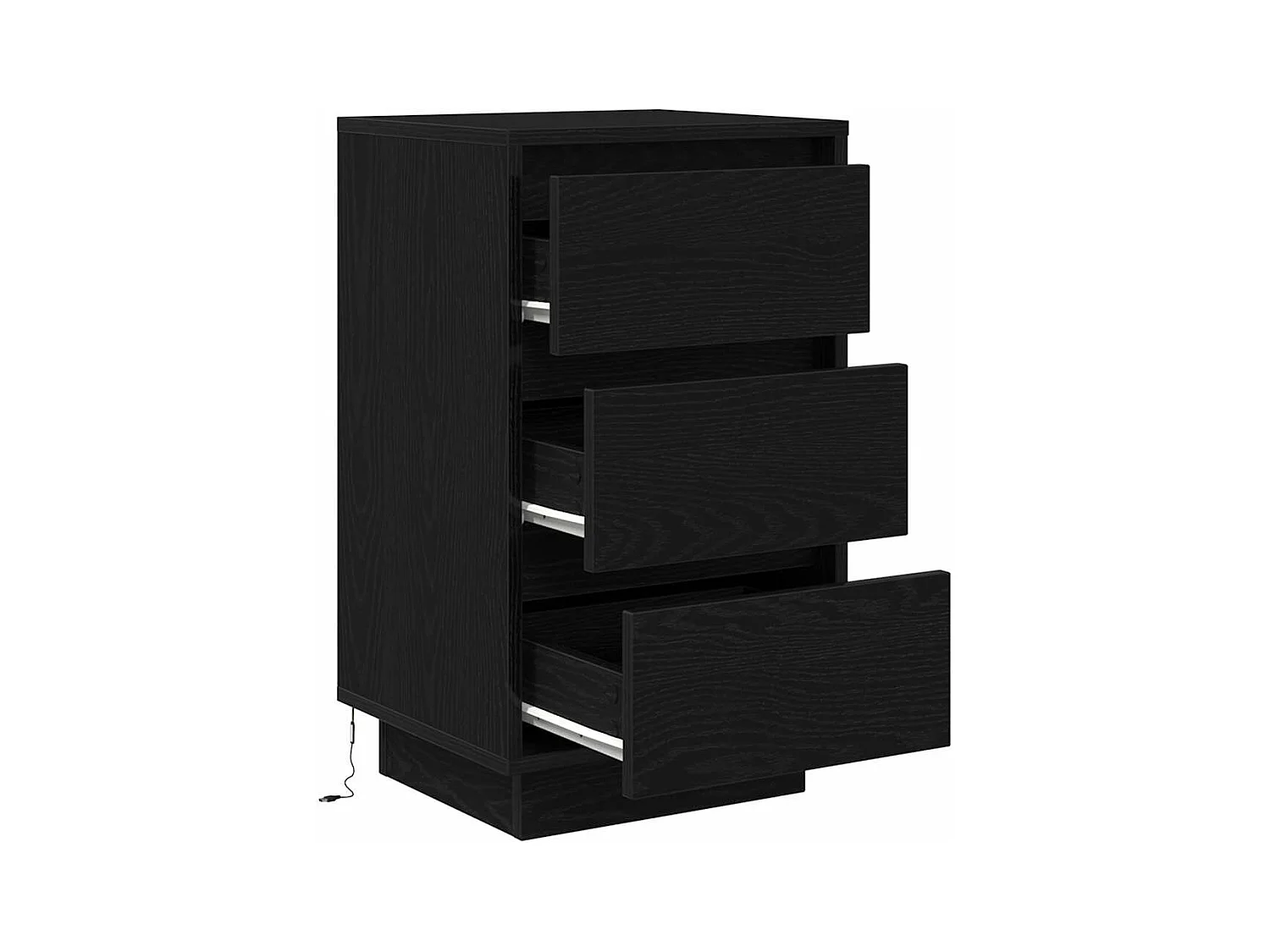 Table de chevet avec lumières LED noir 38x34x65 cm