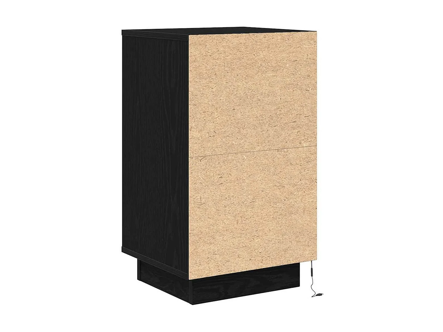 Table de chevet avec lumières LED noir 38x34x65 cm