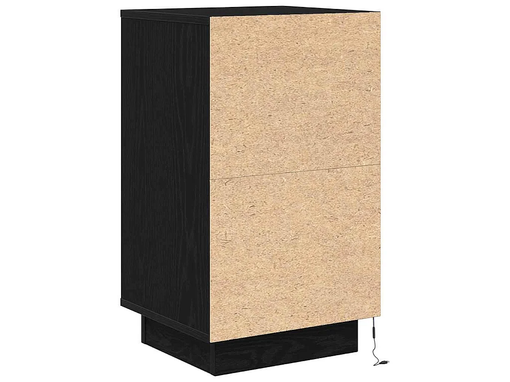 Nachttisch mit LED-Leuchten Schwarz 38x34x65 cm