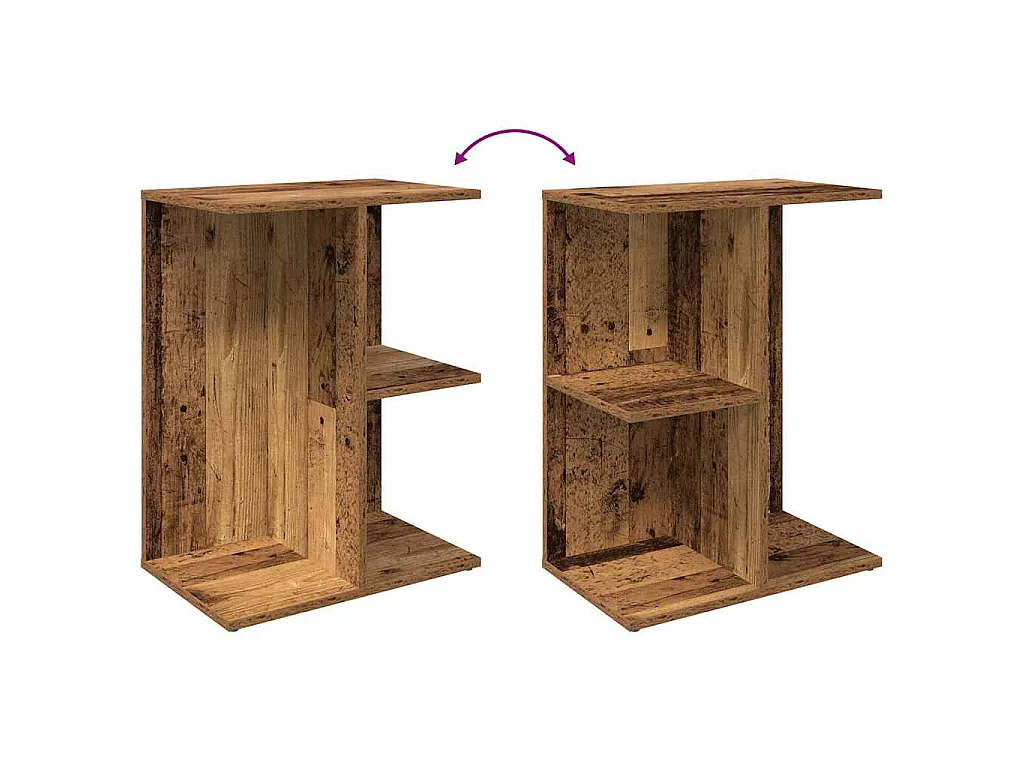 Tables de chevet 2 pcs vieux bois 46,5x29x61 cm bois ingénierie