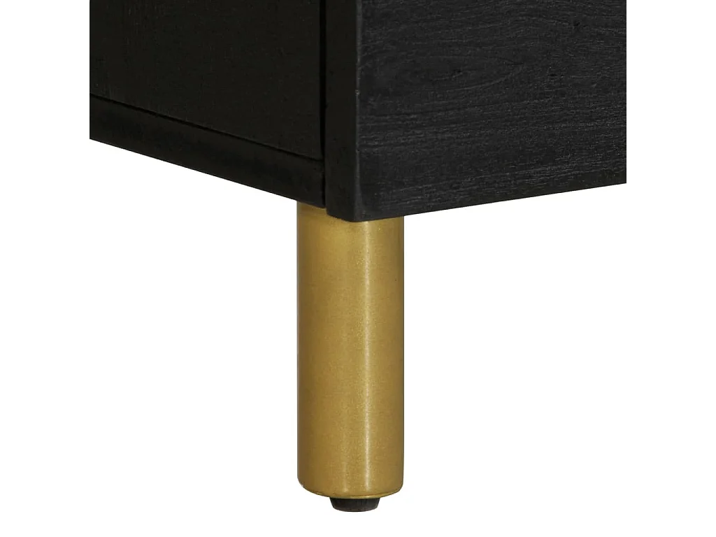 Nachttische 2 Stk. Schwarz 40x33x46 cm Massivholz Mango