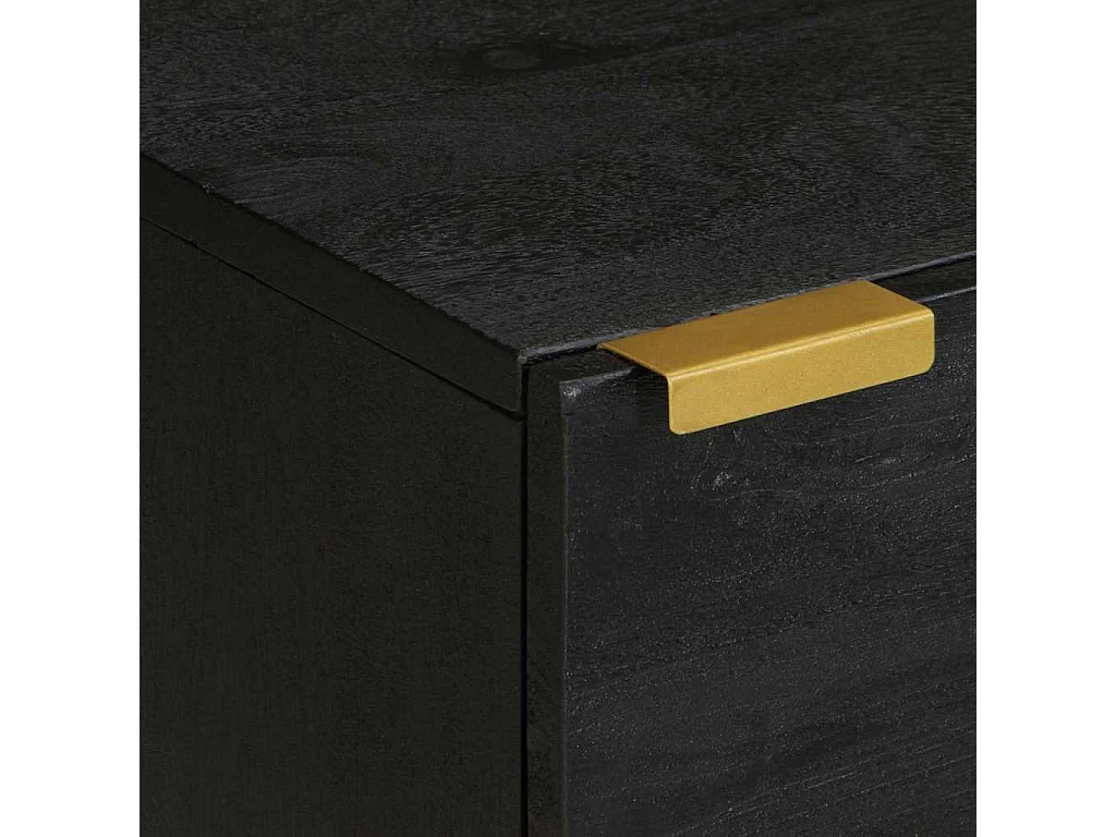 Tables de chevet 2 pcs noir 40x33x46 cm bois de manguier solide