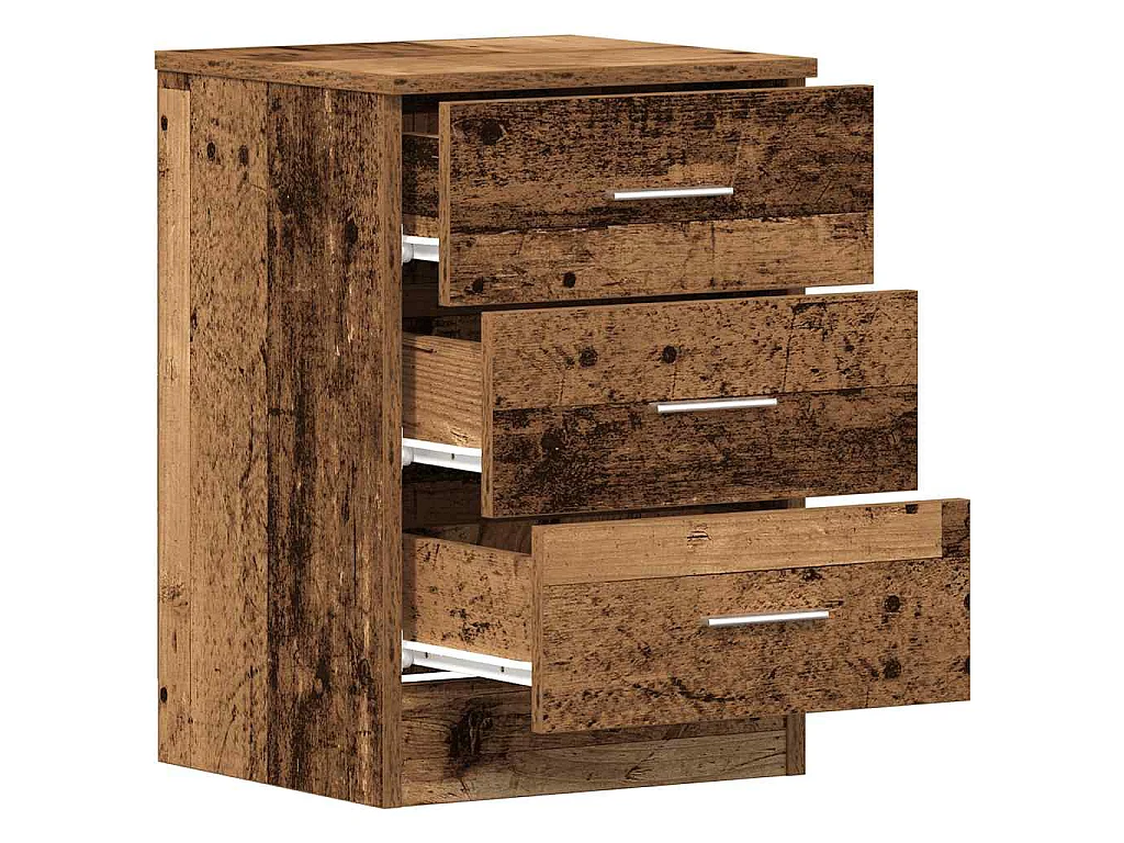 Tables de chevet 2 pcs vieux bois 38x35x55 cm bois d'ingénierie