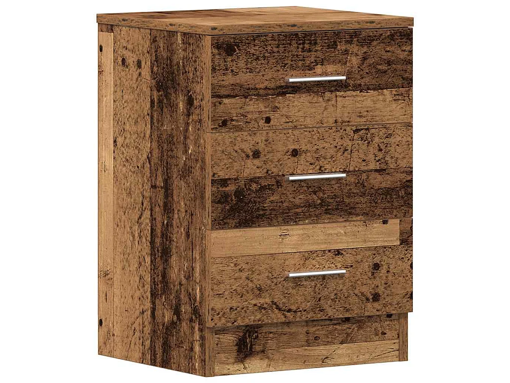 Tables de chevet 2 pcs vieux bois 38x35x55 cm bois d'ingénierie