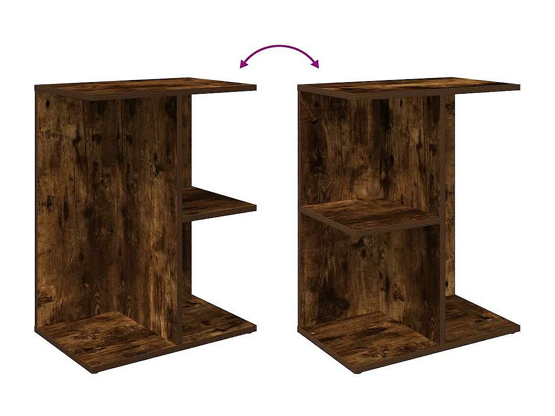 Table de chevet chêne fumé 46,5x29x61 cm bois d'ingénierie