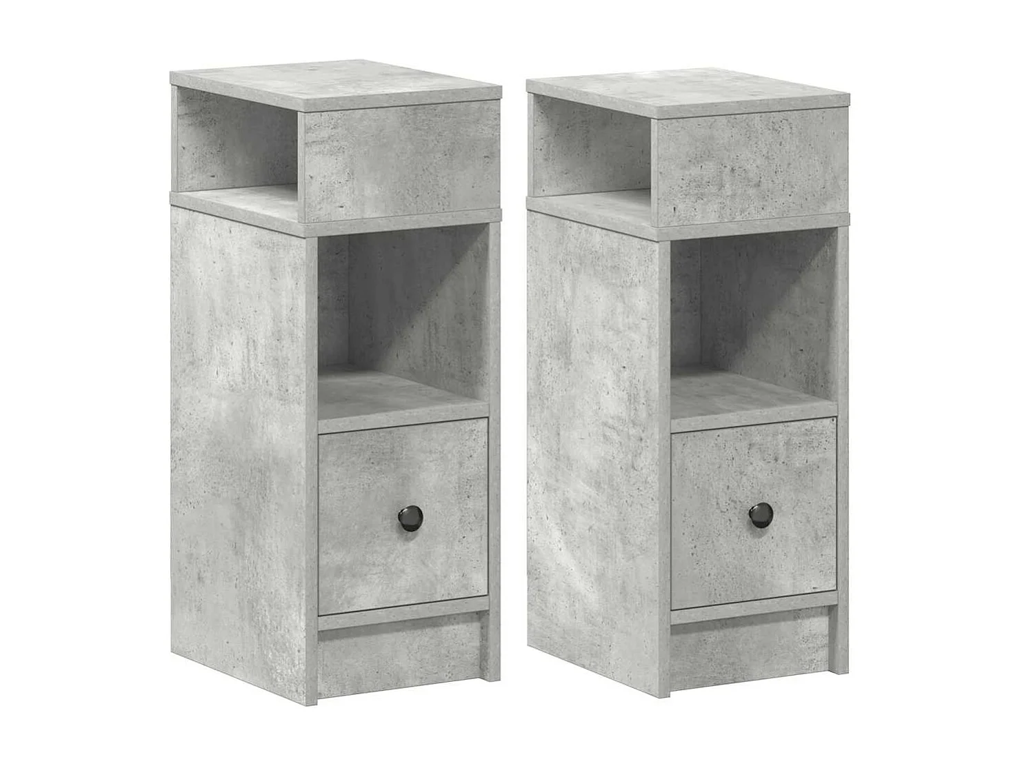 Nachtkastjes 2 st met lade 25x31x66 cm betongrijs