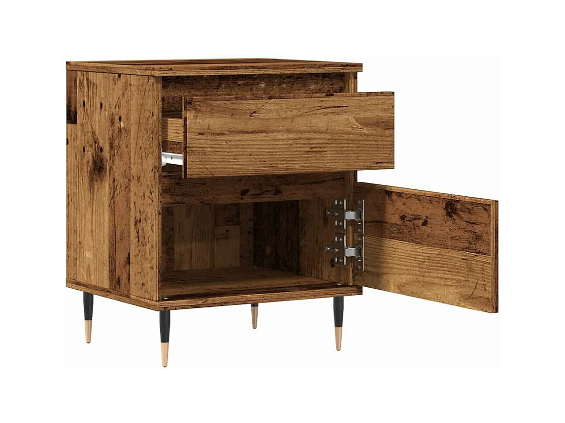 Table de chevet vieux bois 40x35x50 cm bois d’ingénierie
