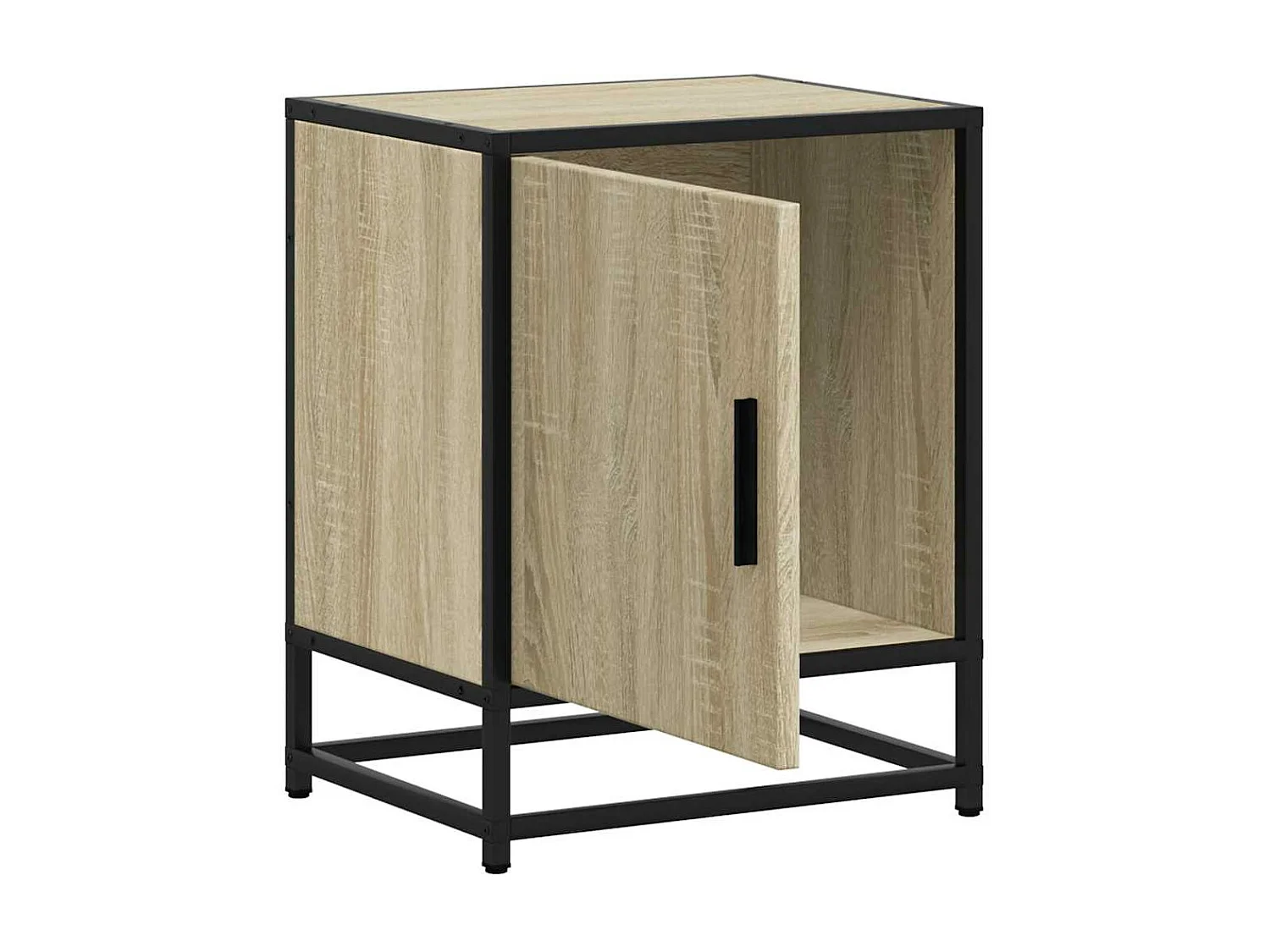 Tables de chevet 2 pcs chêne sonoma bois d'ingénierie et métal