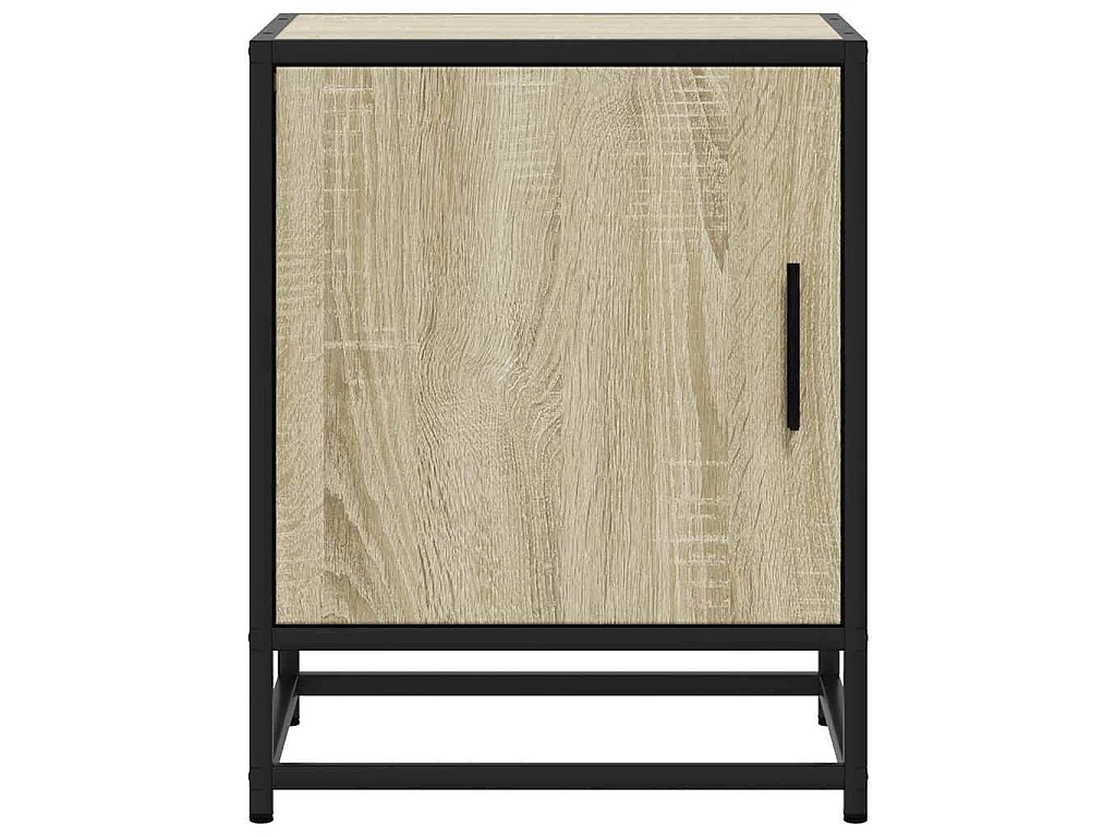 Tables de chevet 2 pcs chêne sonoma bois d'ingénierie et métal