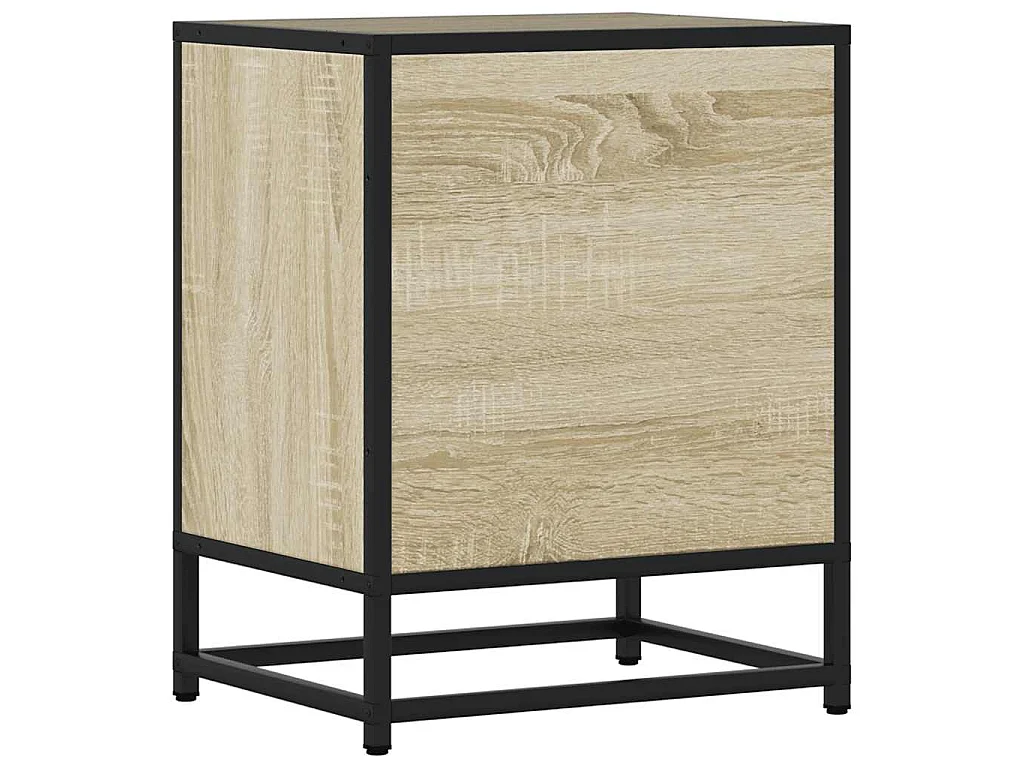 Tables de chevet 2 pcs chêne sonoma bois d'ingénierie et métal