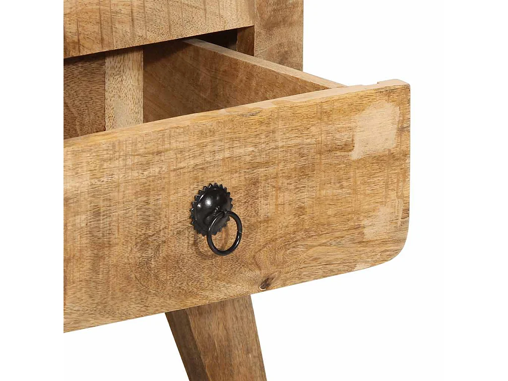 Table de chevet 2 pcs 40x32x46 cm bois massif de manguier brut