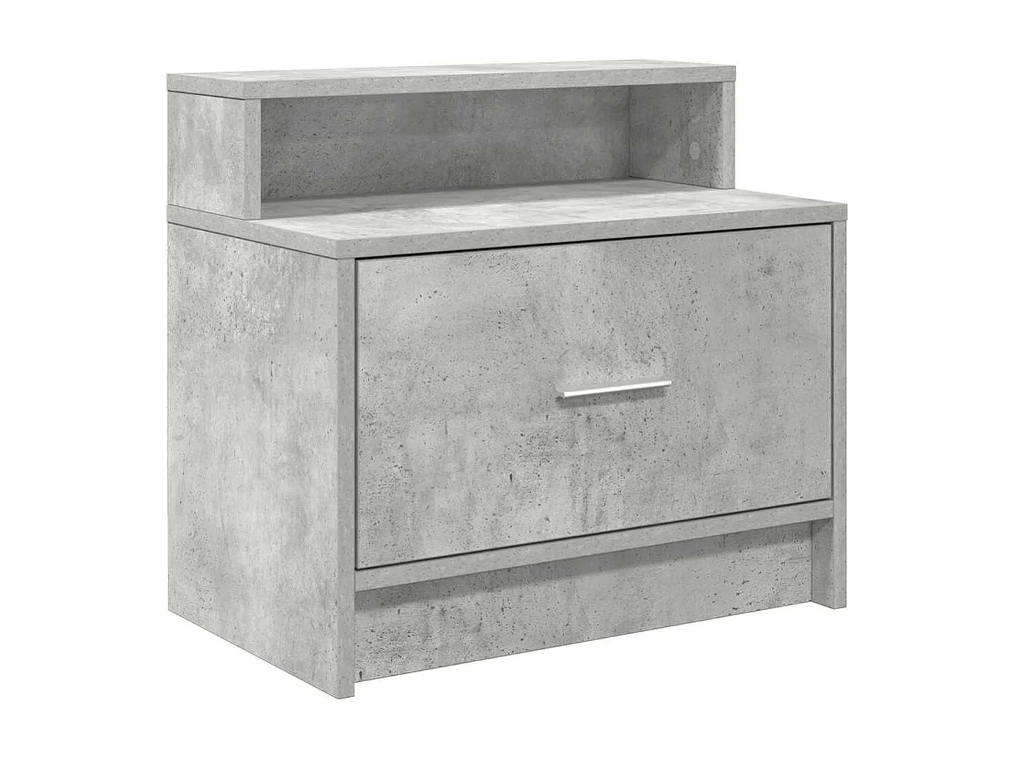 Table de chevet avec tiroir gris béton 51x31x47 cm