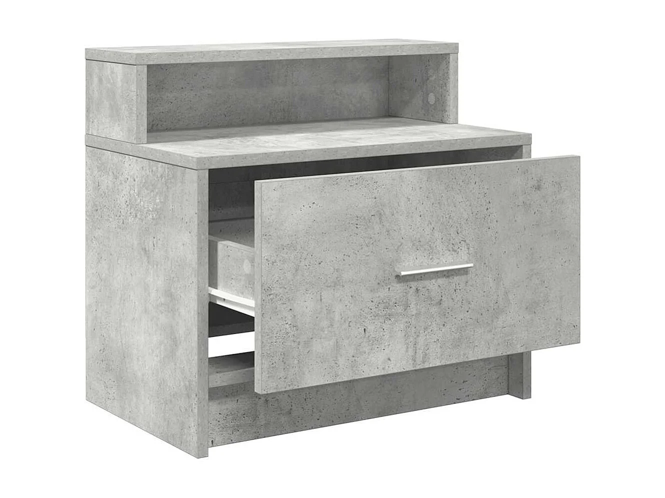 Table de chevet avec tiroir gris béton 51x31x47 cm
