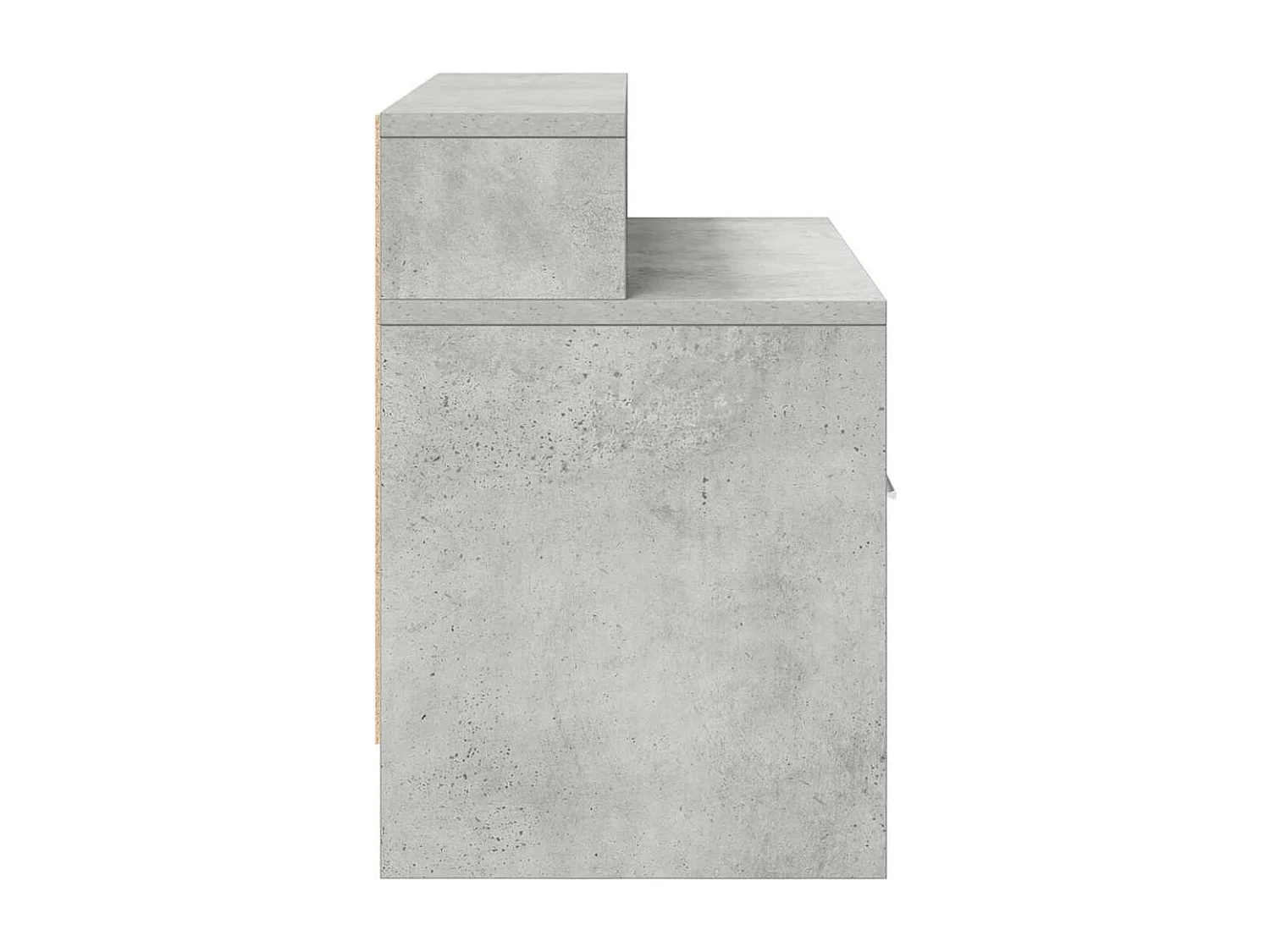 Table de chevet avec tiroir gris béton 51x31x47 cm