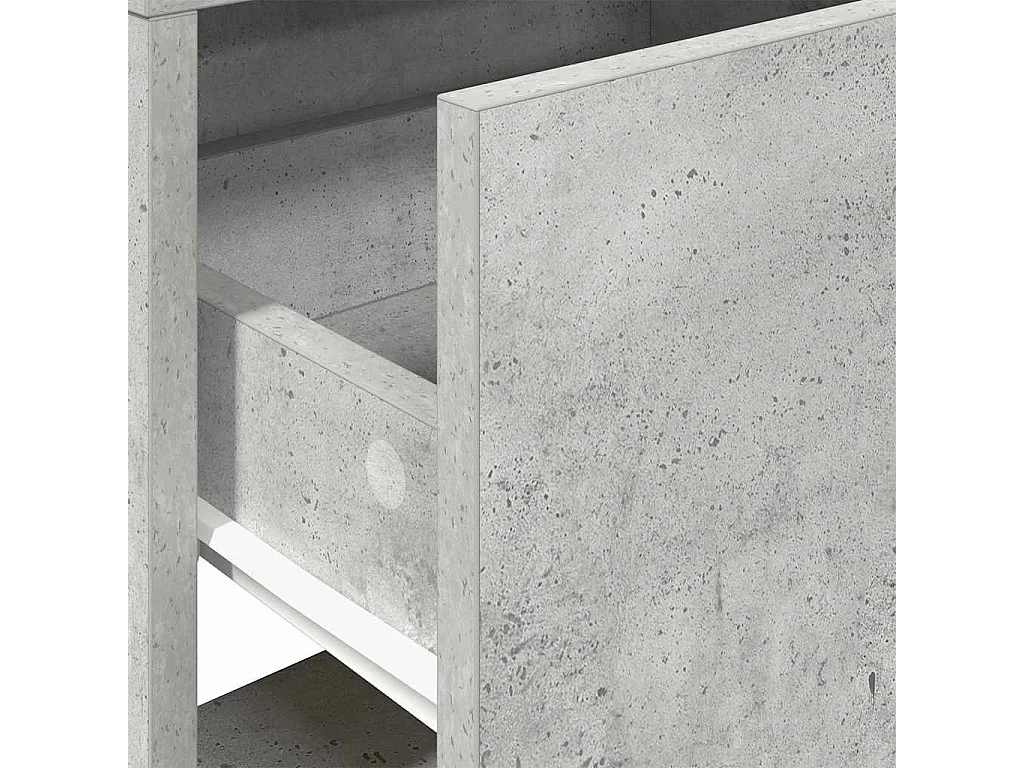 Table de chevet avec tiroir gris béton 51x31x47 cm